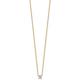 14k 1/2 carat Lab Grown Diamond VS/SI+ G+ Cushion Complete 18 inch Four Prong Pendant Necklace